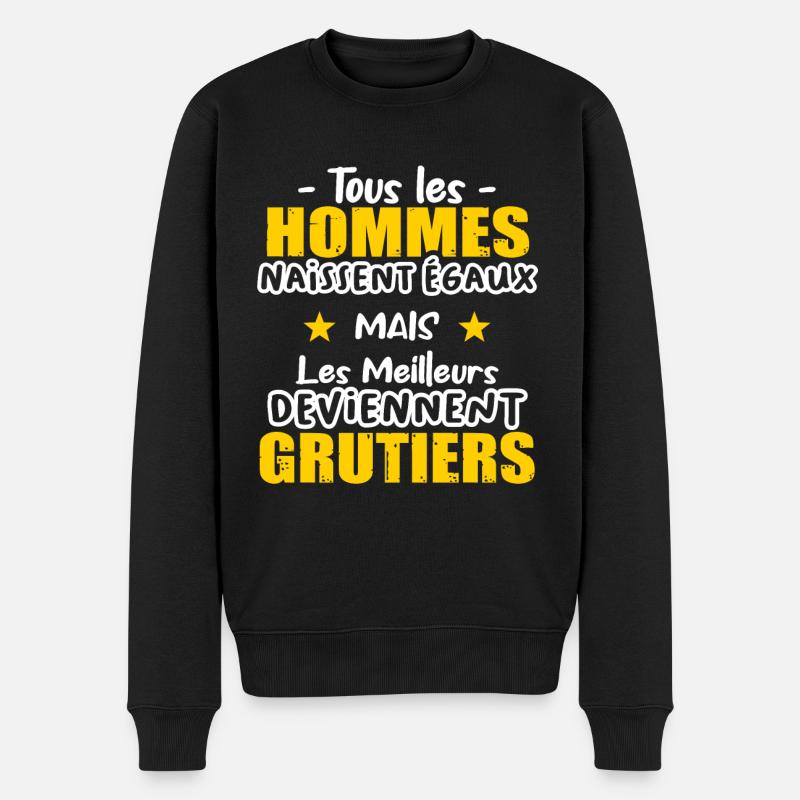 Grutier cadeau drôle humour grue - Pull Premium bio Homme - noir