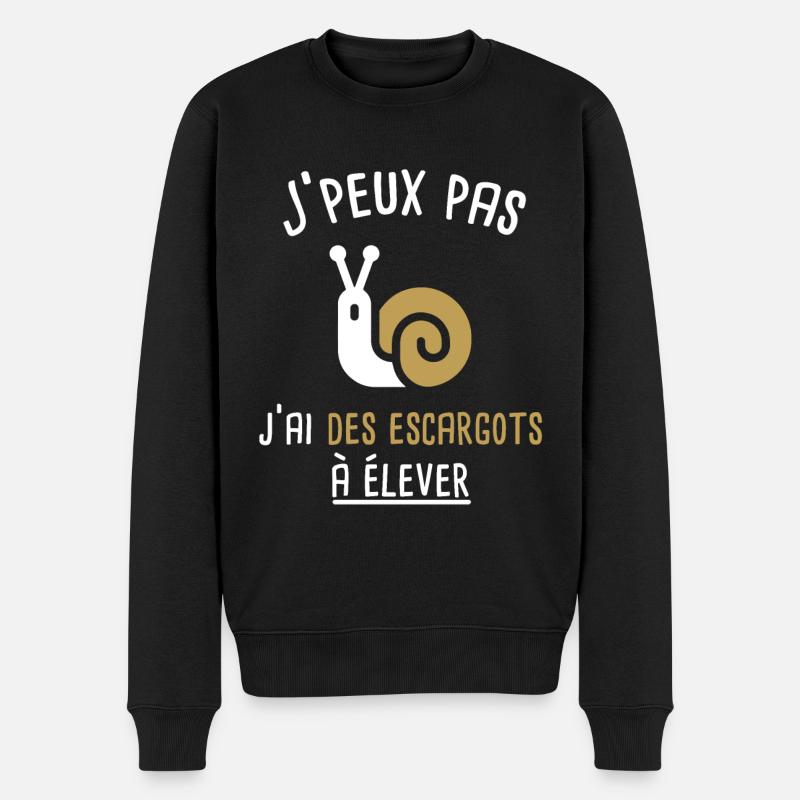 Éleveur d’escargots humour drôle élevage escargot - Pull Premium bio Homme - noir