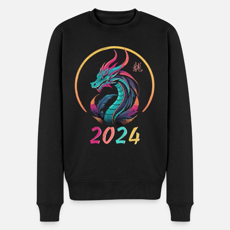 Année du dragon 2024 - Pull Premium bio Homme - noir
