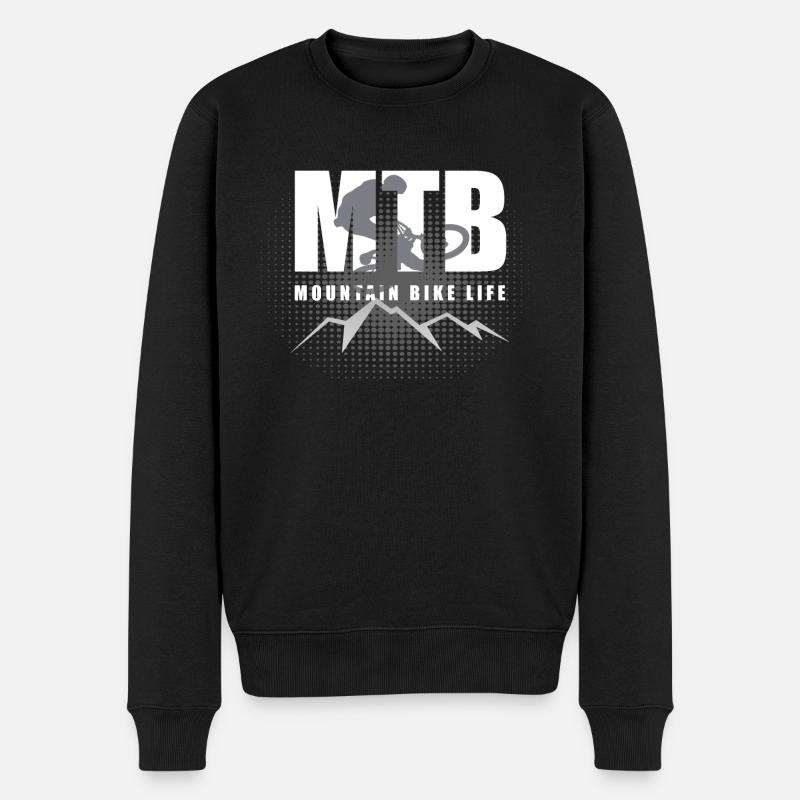 Mountain Bike Life MTB - Männer Premium Bio Pullover - Schwarz