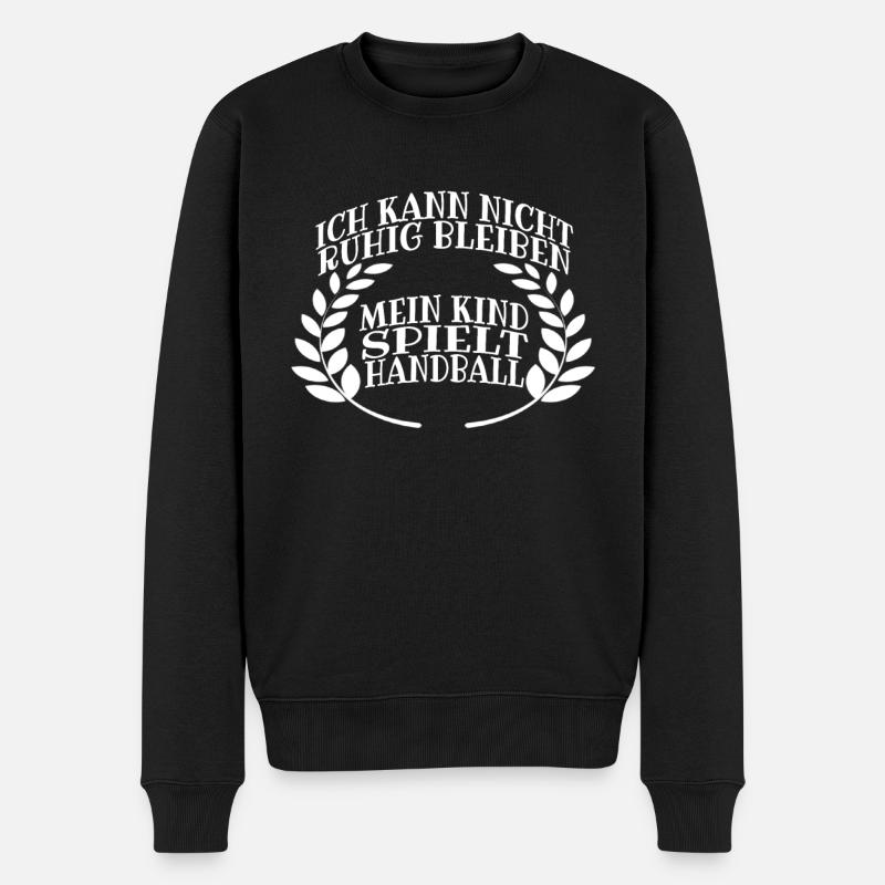Handball Papa Handball Mama Spruch Design - Männer Premium Bio Pullover - Schwarz