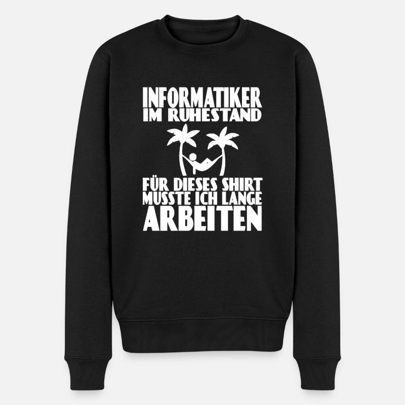 Informatiker Papa Ruhestand Informatik Rente - Männer Premium Bio Pullover - Schwarz