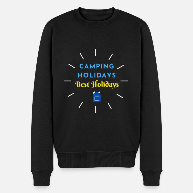 Vacances en camping Meilleures vacances - Pull Premium bio Homme - noir