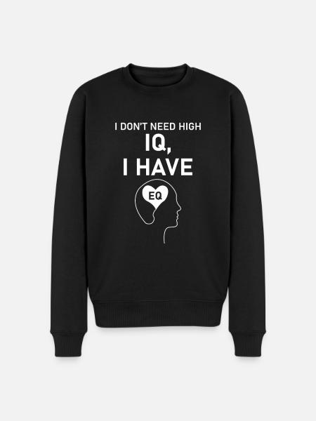 IQ vs EQ - Men's Premium Organic Jumper - black