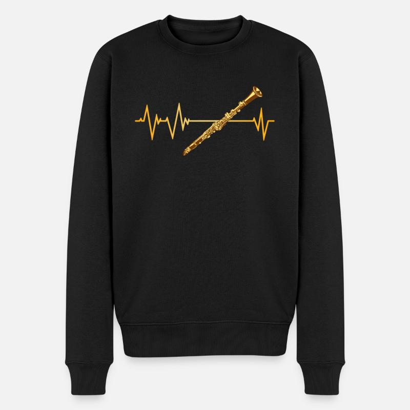Klarinette Herzschlag - Männer Premium Bio Pullover - Schwarz