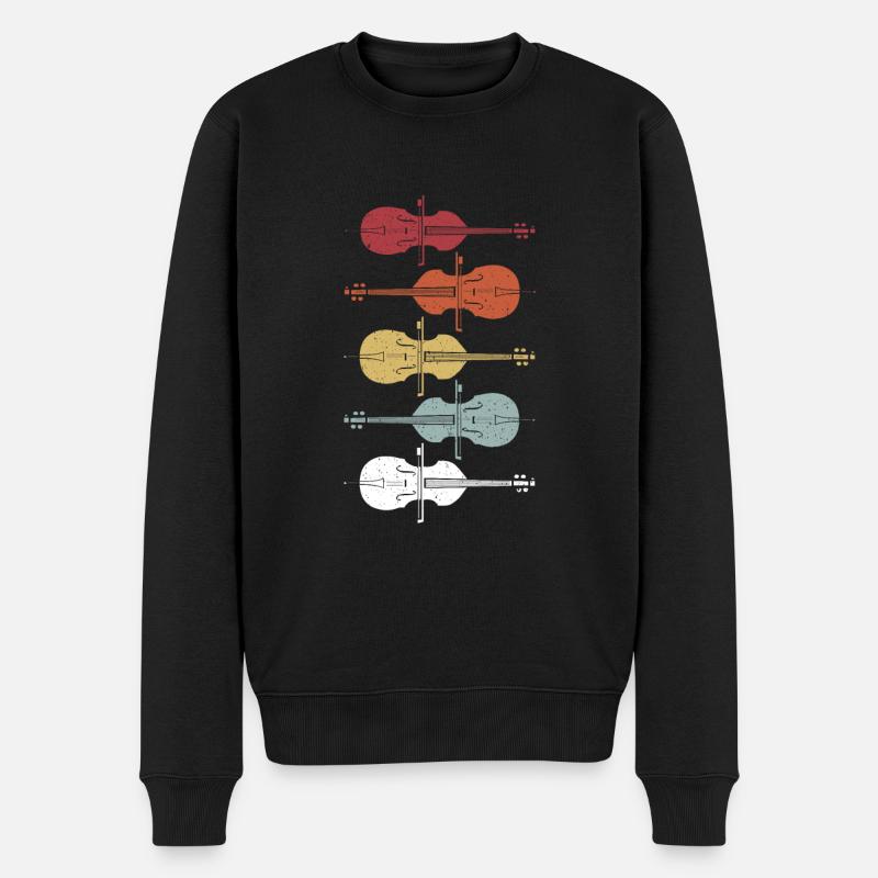 Kontrabass - Männer Premium Bio Pullover - Schwarz