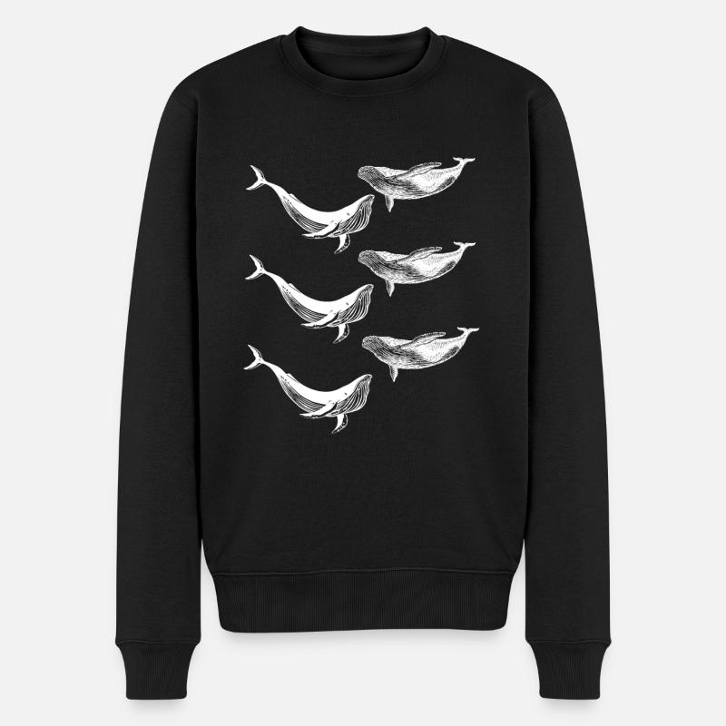 Wale - Männer Premium Bio Pullover - Schwarz