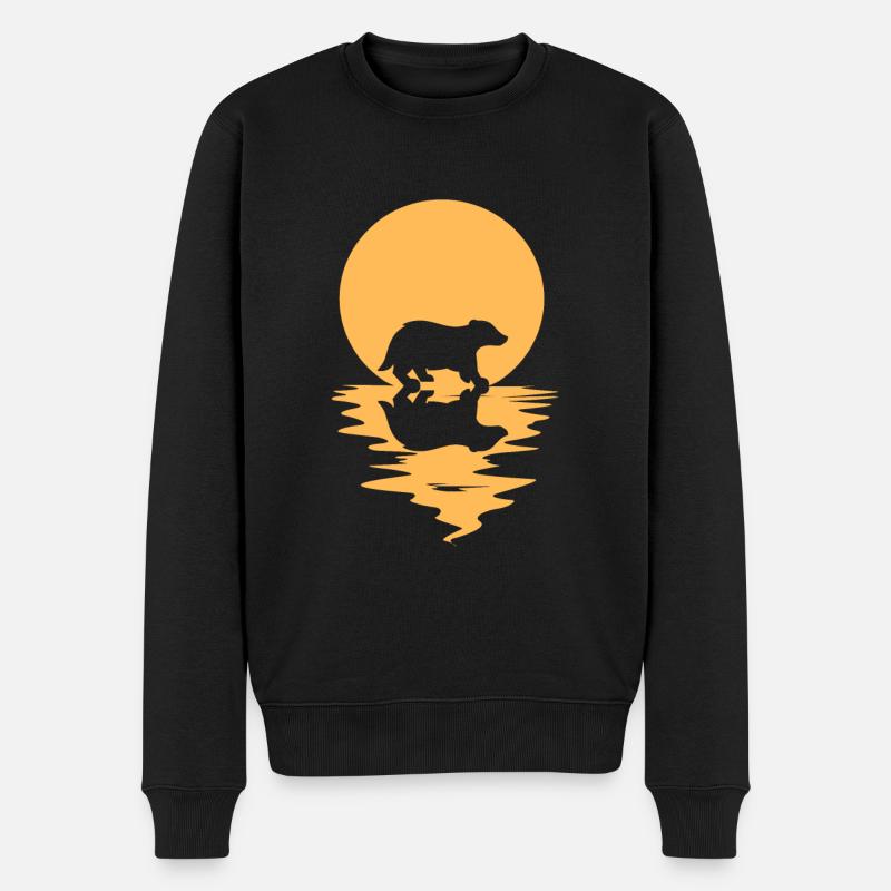 Dachs - Männer Premium Bio Pullover - Schwarz