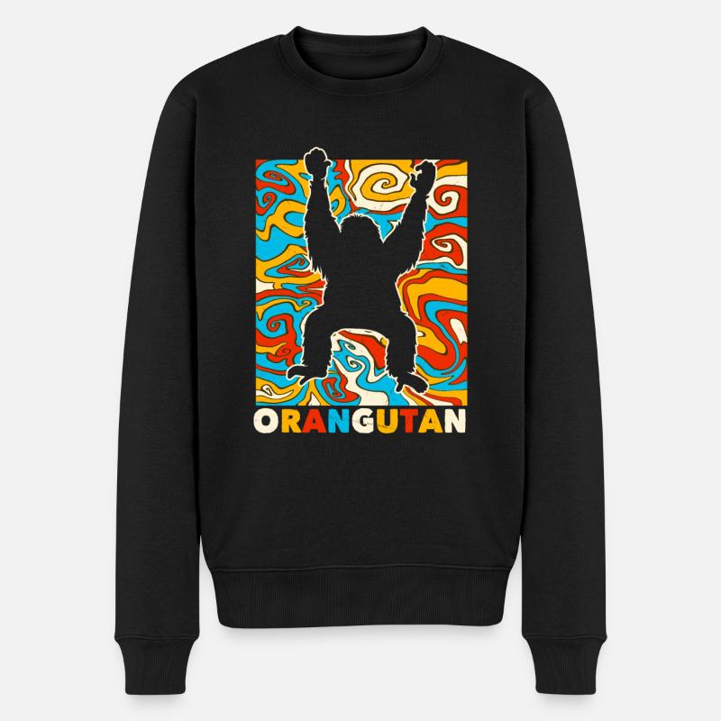 Orang-Utan - Männer Premium Bio Pullover - Schwarz