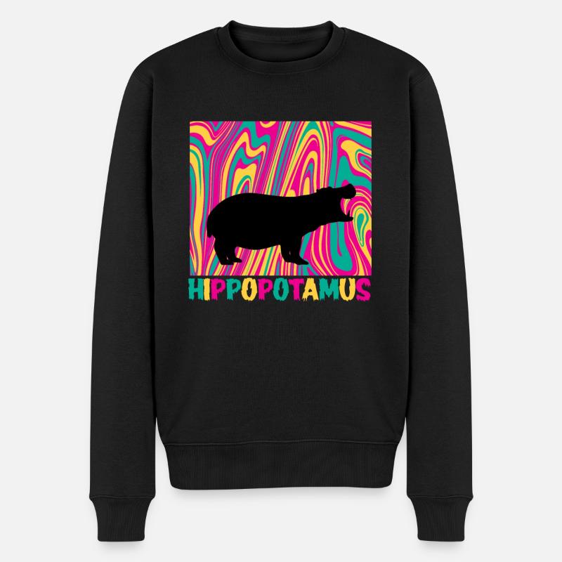 Cadeau d’hippopotame - Pull Premium bio Homme - noir