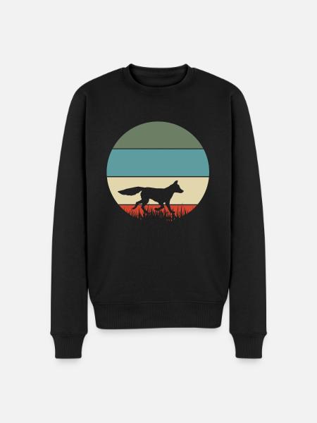 Fuchs - Männer Premium Bio Pullover - Schwarz