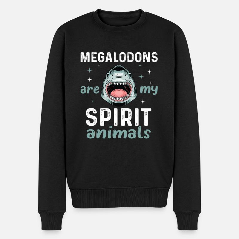 Animal préféré Megalodon - Pull Premium bio Homme - noir