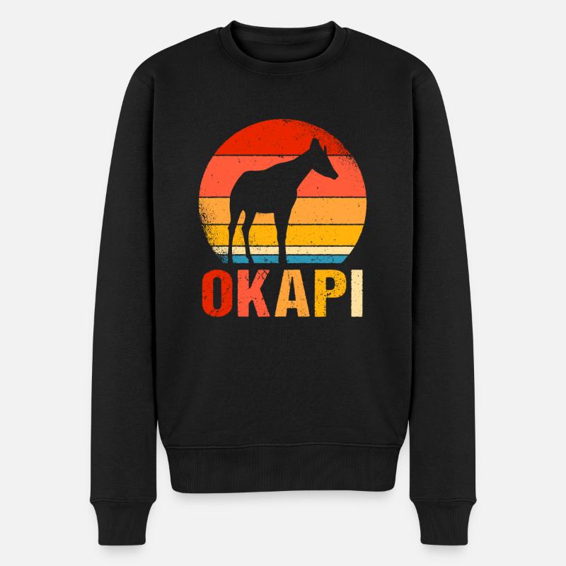 Okapi Retro Gift - Men's Premium Organic Jumper - black