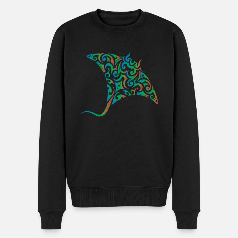 Manta Rochen Geschenk - Männer Premium Bio Pullover - Schwarz