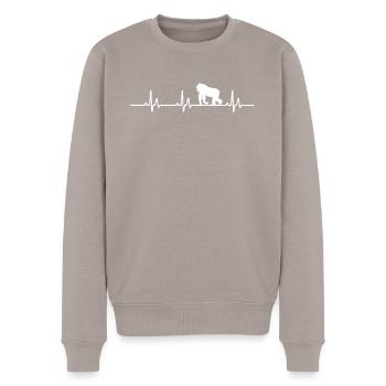 Silhouette de gorille - Pull Premium bio Homme - taupe - Devant - Nico (187cm)