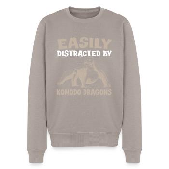 Les amoureux du lézard de Komodo - Pull Premium bio Homme - taupe - Devant - Nico (187cm)