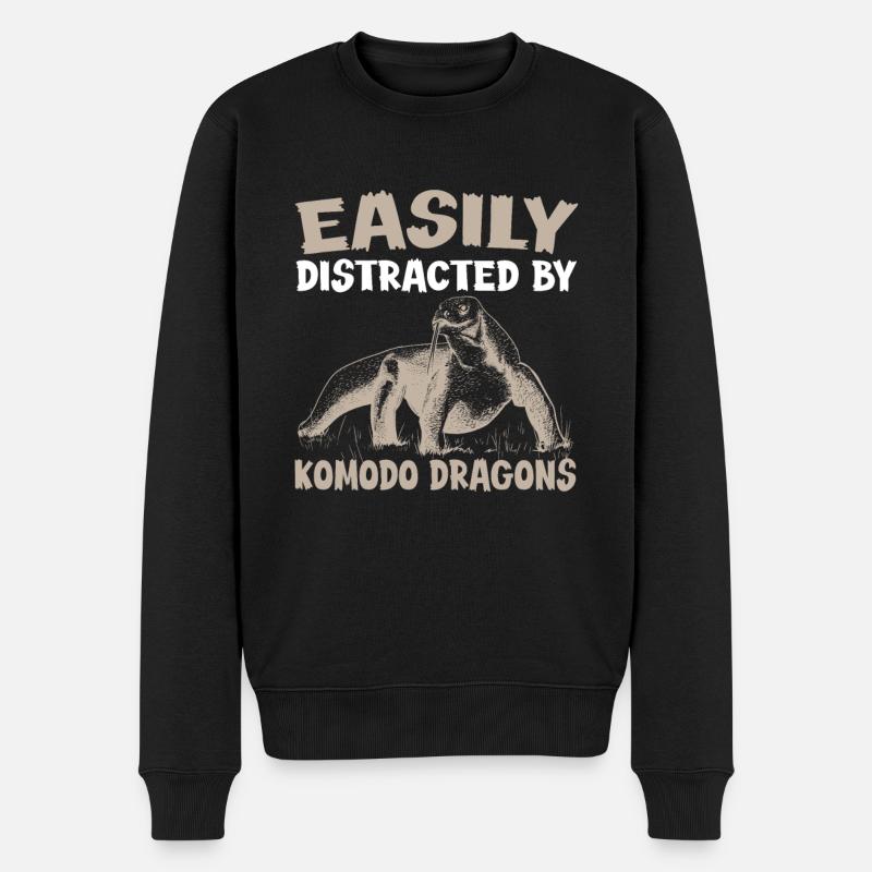 Komodowaran Echsenliebhaber - Männer Premium Bio Pullover - Schwarz