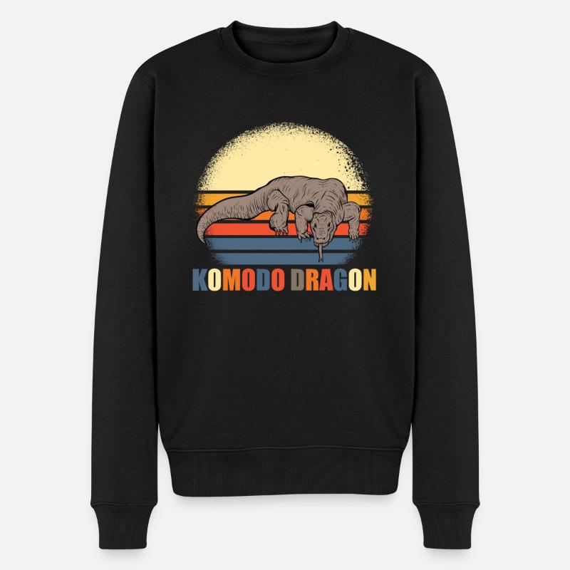 Komodowaran - Männer Premium Bio Pullover - Schwarz