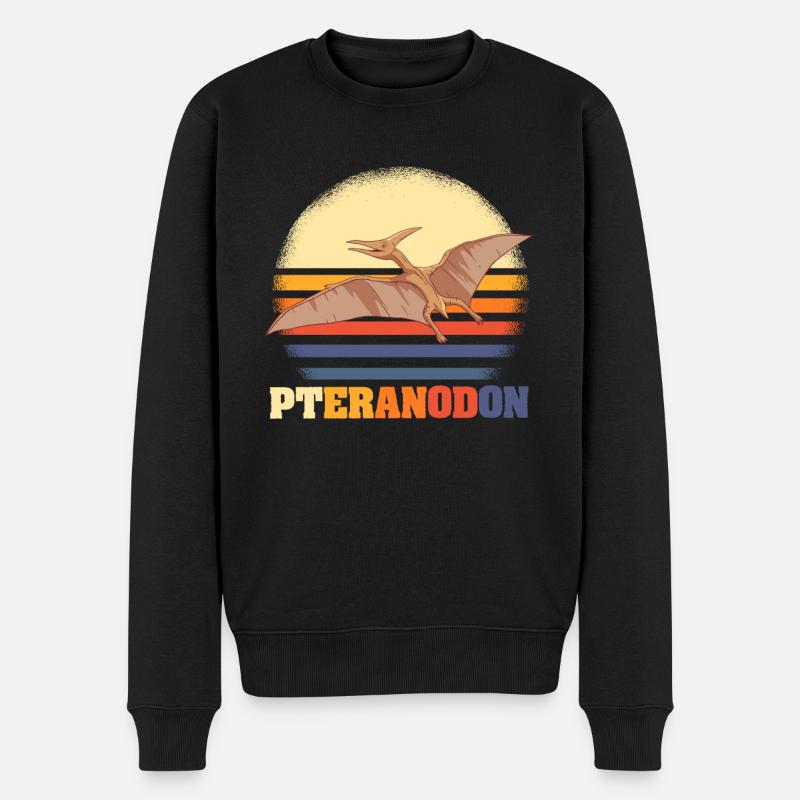 Pteranodon Retro Dinosaures - Pull Premium bio Homme - noir