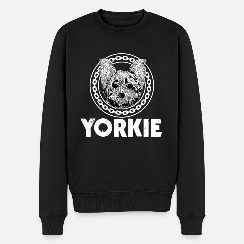 Yorkie Yorkshire Terrier - Männer Premium Bio Pullover - Schwarz