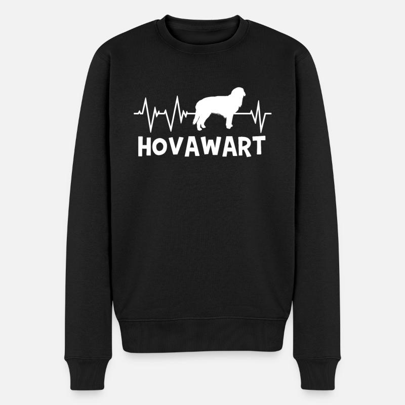 Hovawart Herzschlag - Männer Premium Bio Pullover - Schwarz