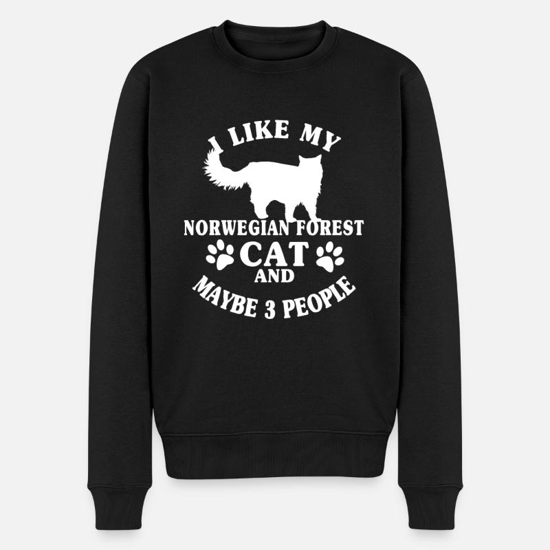 Norwegische Waldkatze Katzenliebhaber - Männer Premium Bio Pullover - Schwarz