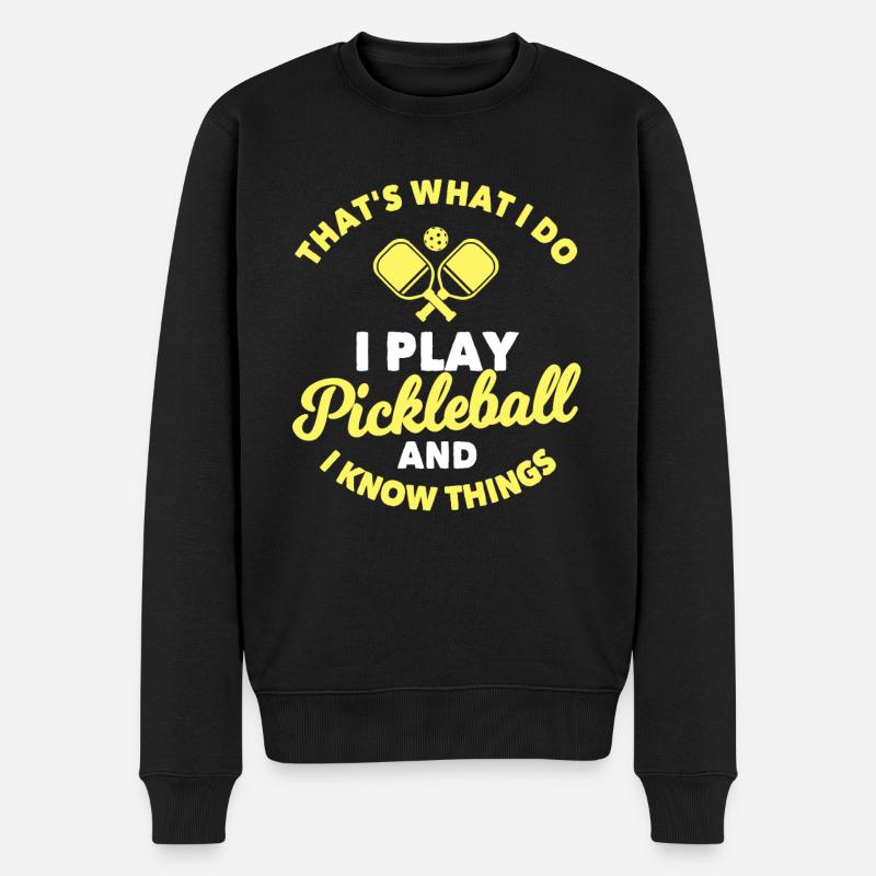 Pickleball - Männer Premium Bio Pullover - Schwarz