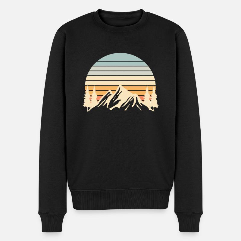 Berge - Männer Premium Bio Pullover - Schwarz