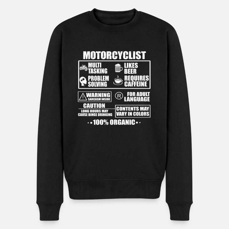 Motorradfahrer - Männer Premium Bio Pullover - Schwarz