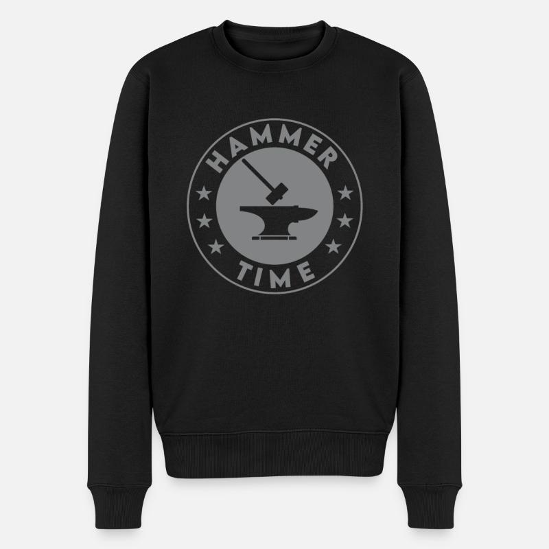 Schmieden - Männer Premium Bio Pullover - Schwarz