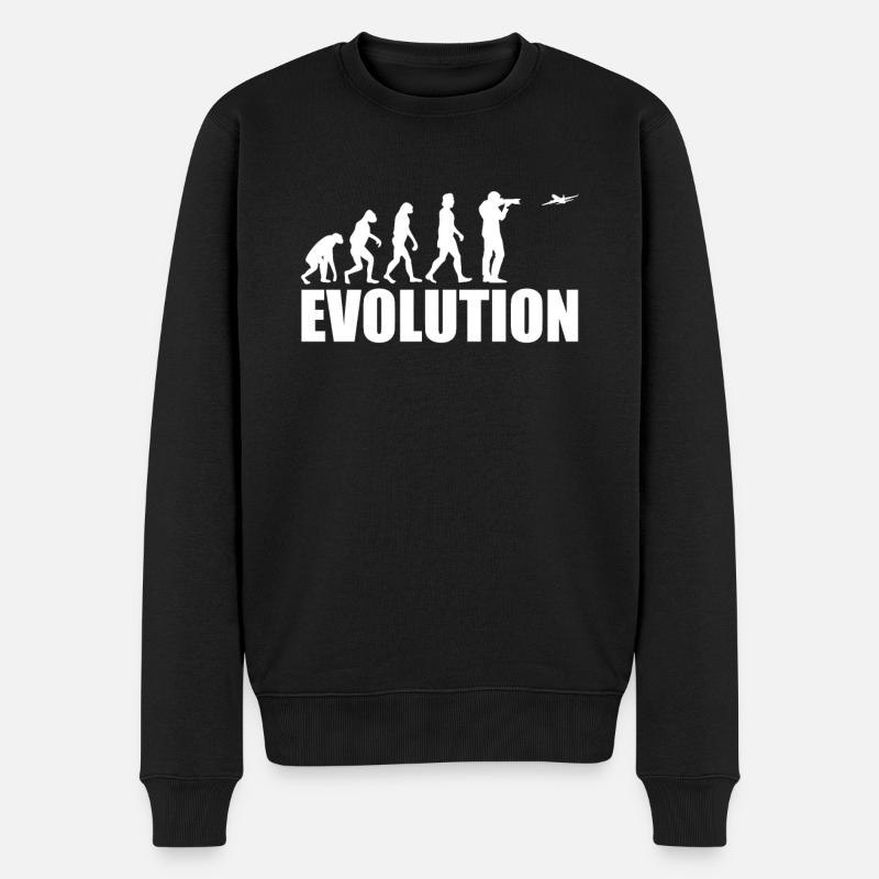 Planespotting Geschenk Evolution - Männer Premium Bio Pullover - Schwarz
