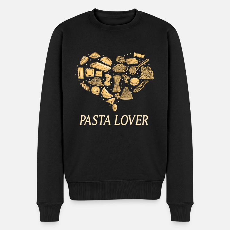 Pasta Liebhaber - Männer Premium Bio Pullover - Schwarz