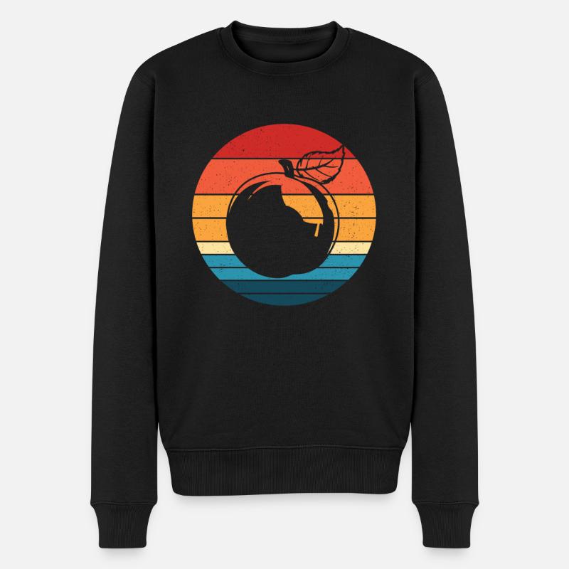 Pfirsich - Männer Premium Bio Pullover - Schwarz