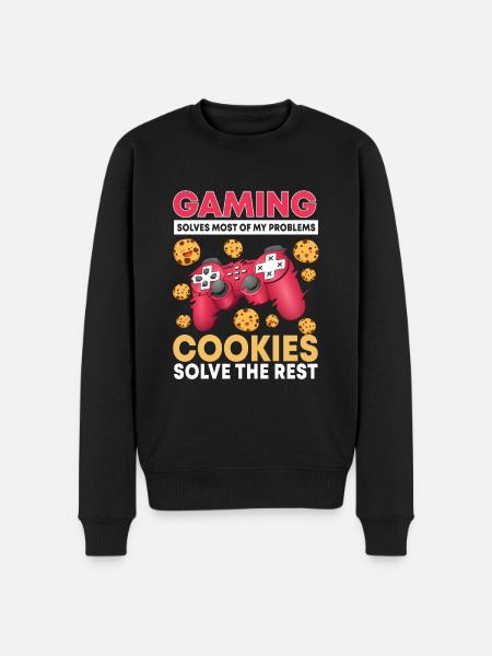 Gaming And Cookies - Men's Premium Organic Jumper - black