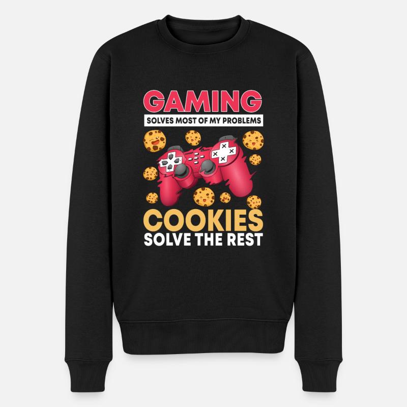 Gaming Und Kekse - Männer Premium Bio Pullover - Schwarz
