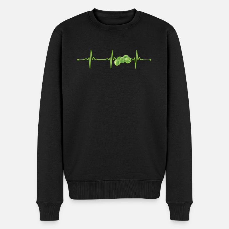 Rosenkohl Herzschlag Geschenk - Männer Premium Bio Pullover - Schwarz