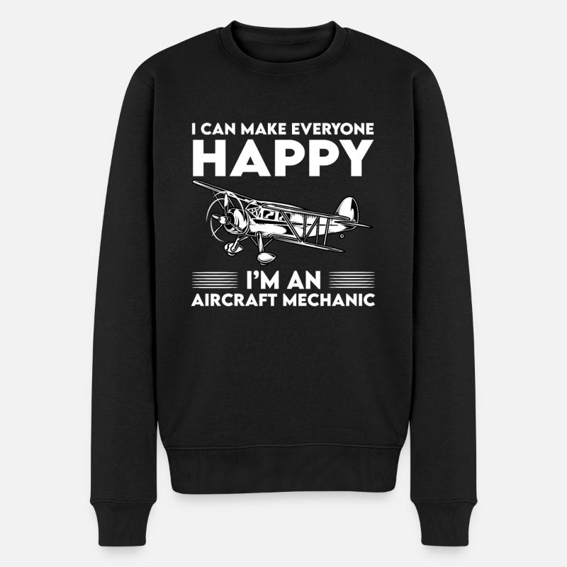 Flugzeuggerätemechaniker Spruch - Männer Premium Bio Pullover - Schwarz