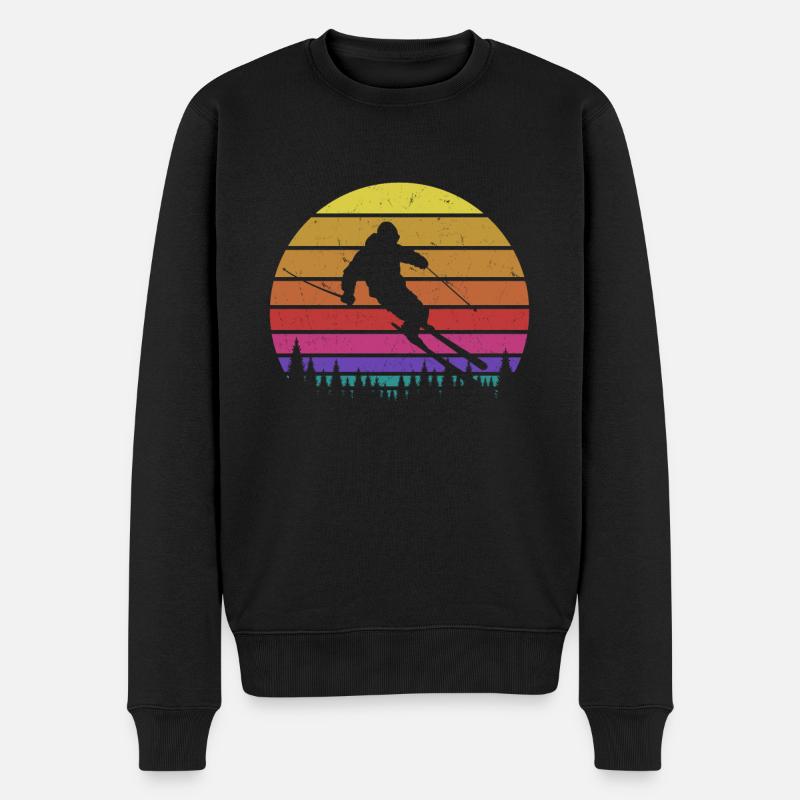Skifahren - Männer Premium Bio Pullover - Schwarz