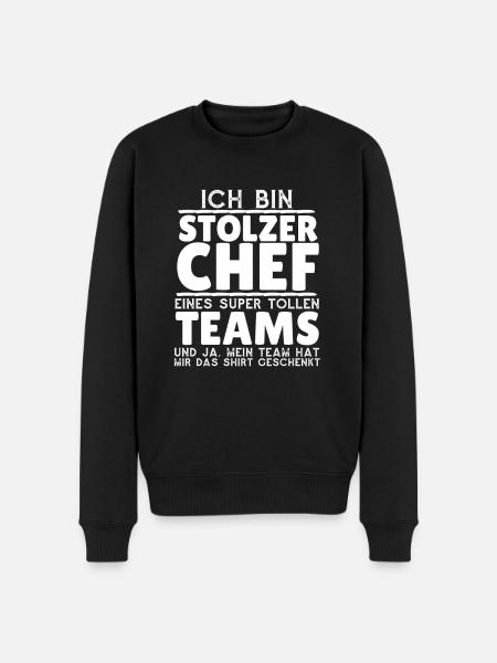 Ich bin stolzer Chef - Männer Premium Bio Pullover - Schwarz