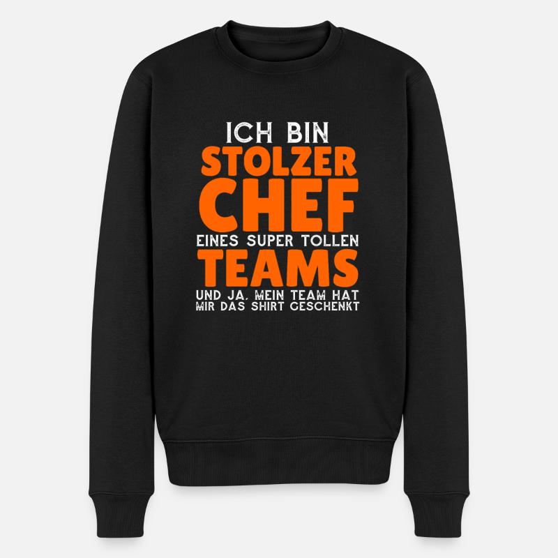 Stolzer Chef - Männer Premium Bio Pullover - Schwarz