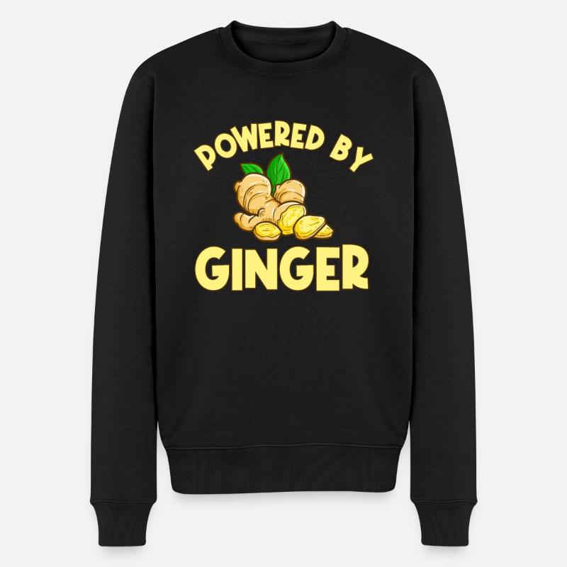 Ingwer Geschenk - Männer Premium Bio Pullover - Schwarz