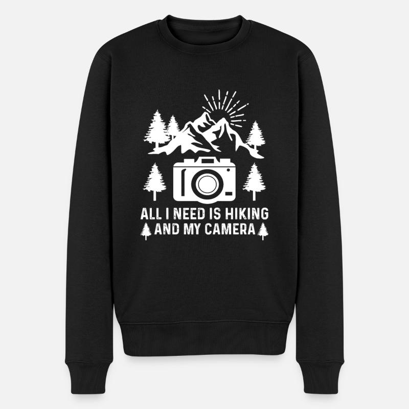 Wandern Und Fotografieren - Männer Premium Bio Pullover - Schwarz