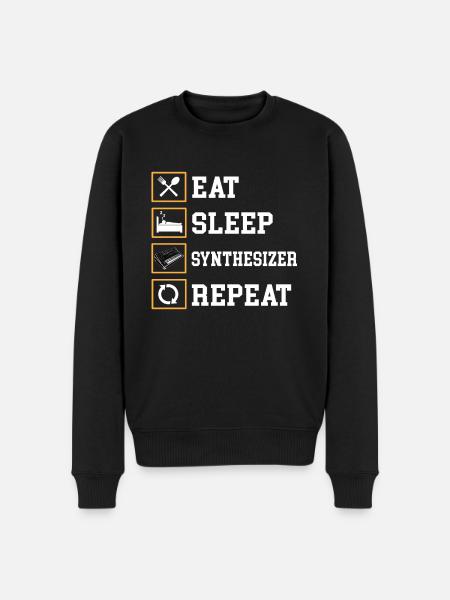 Synthesizer Musik - Männer Premium Bio Pullover - Schwarz