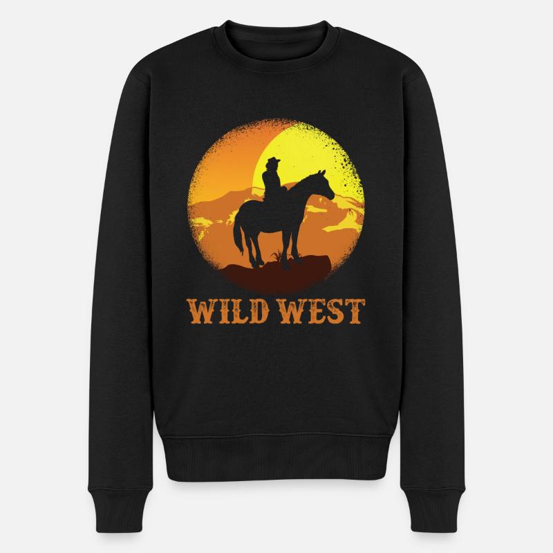 Cowboy du Far West - Pull Premium bio Homme - noir