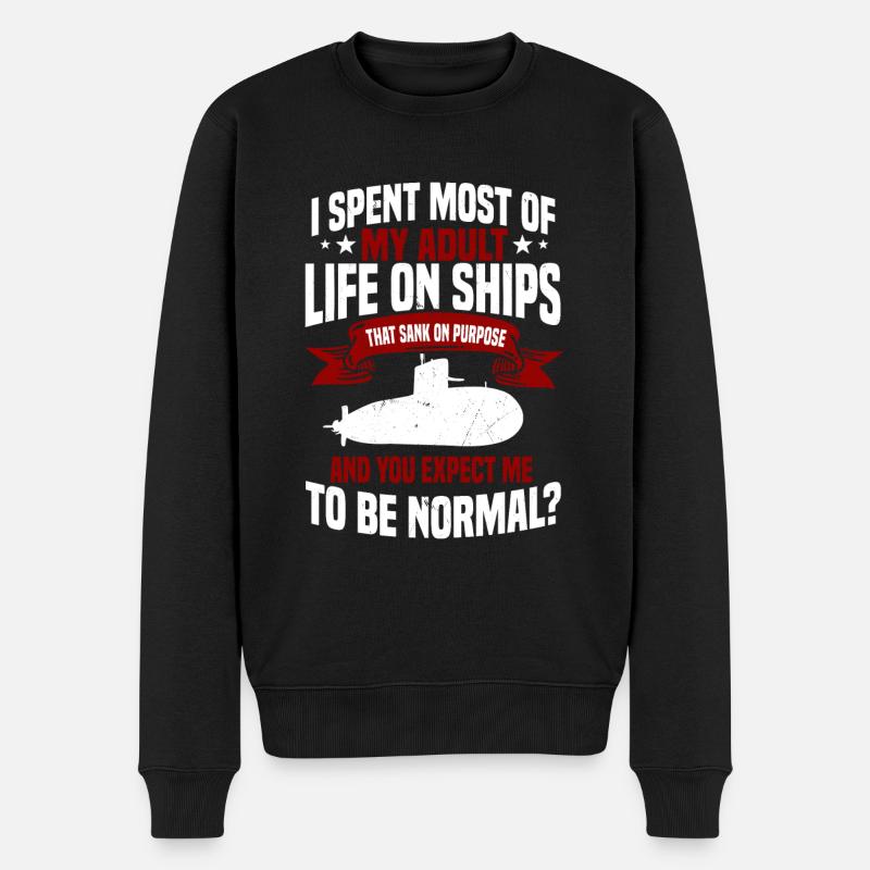 Lustiges U-Boot Geschenk - Männer Premium Bio Pullover - Schwarz