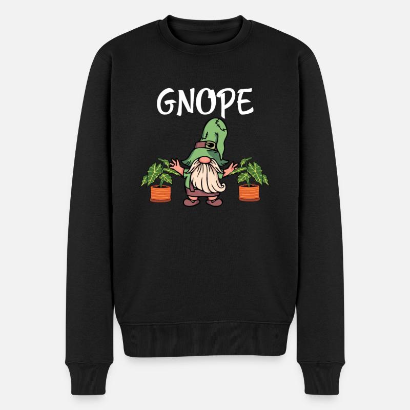 Gartenzwerg Gnope - Männer Premium Bio Pullover - Schwarz