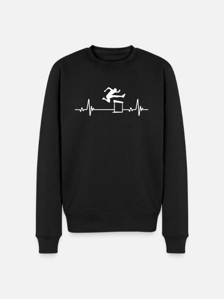 Hurdle Race Heartbeat - Men's Premium Organic Jumper - black