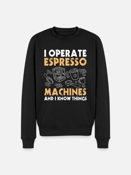 Barista Spruch - Männer Premium Bio Pullover - Schwarz