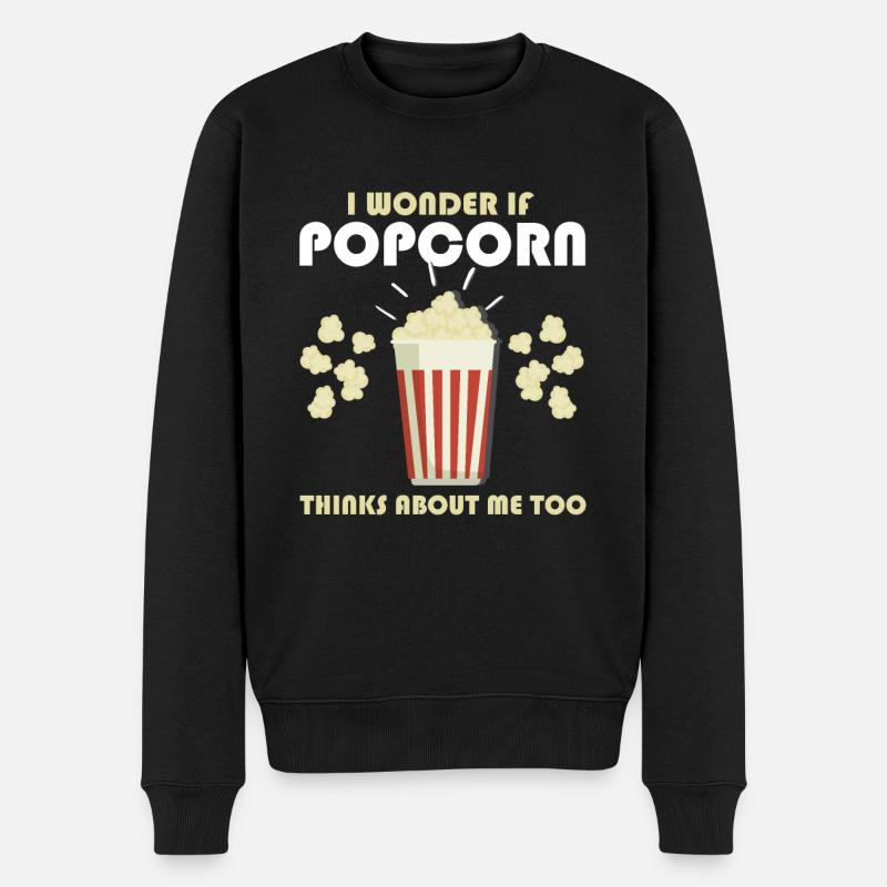 Popcorn Geschenk - Männer Premium Bio Pullover - Schwarz