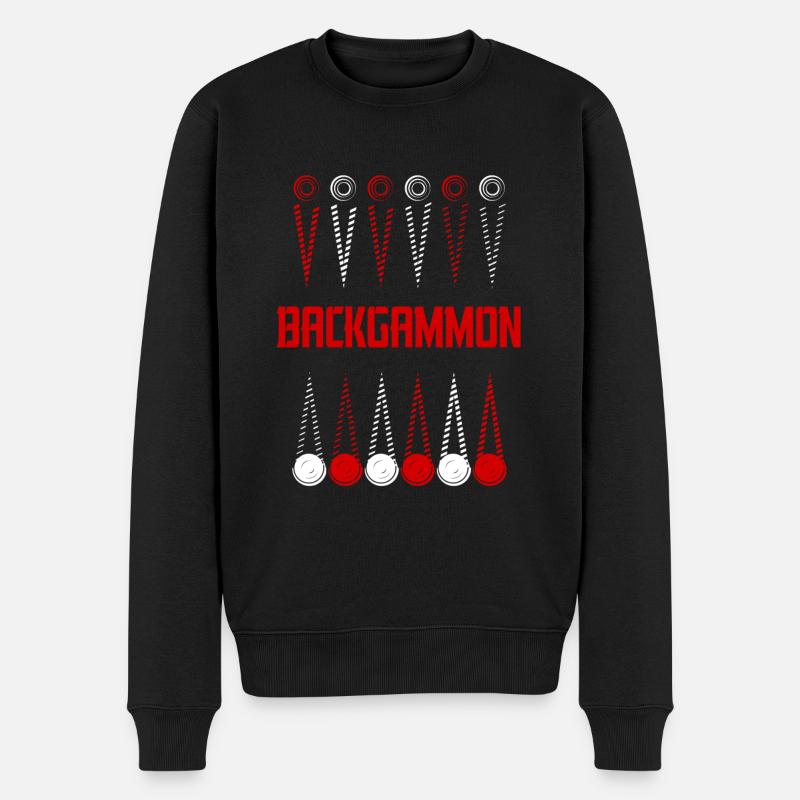 Backgammon - Männer Premium Bio Pullover - Schwarz